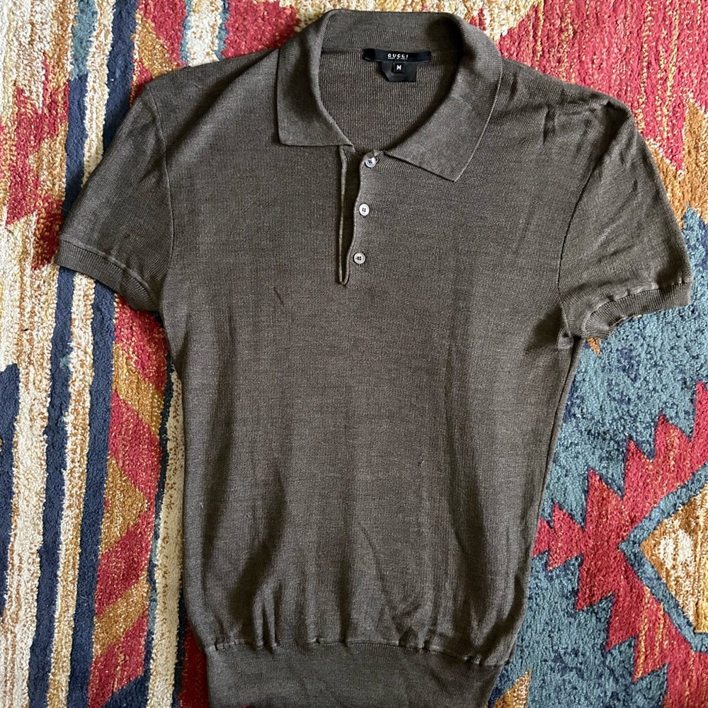 🔥 Gucci silk polo shirt 🇮🇹